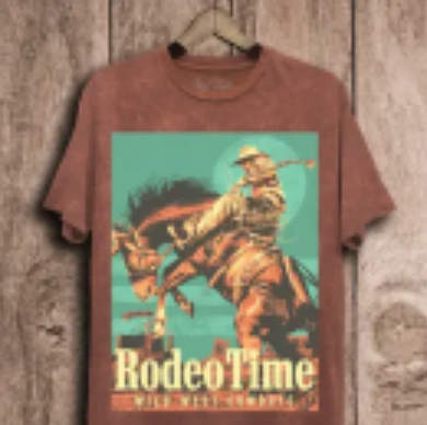 Rodeo Time Wild West Cowboys Graphic Tee