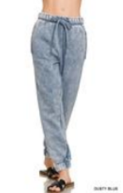 Acid Wash Fleece Sweatpants With Pockets