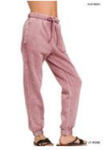 Acid Wash Fleece Sweatpants With Pockets