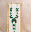 Irish Green Dahlia & Kingman Turquoise Statement Necklace