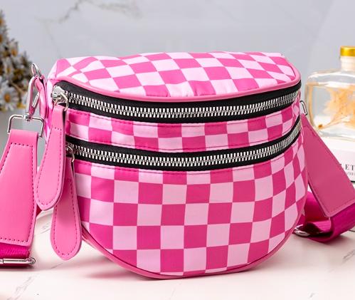 Double zip crescent sling bum bag