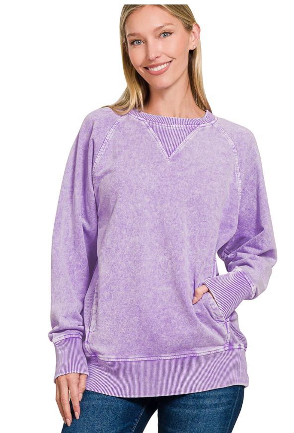 Halo Washed French Terry Pullover
