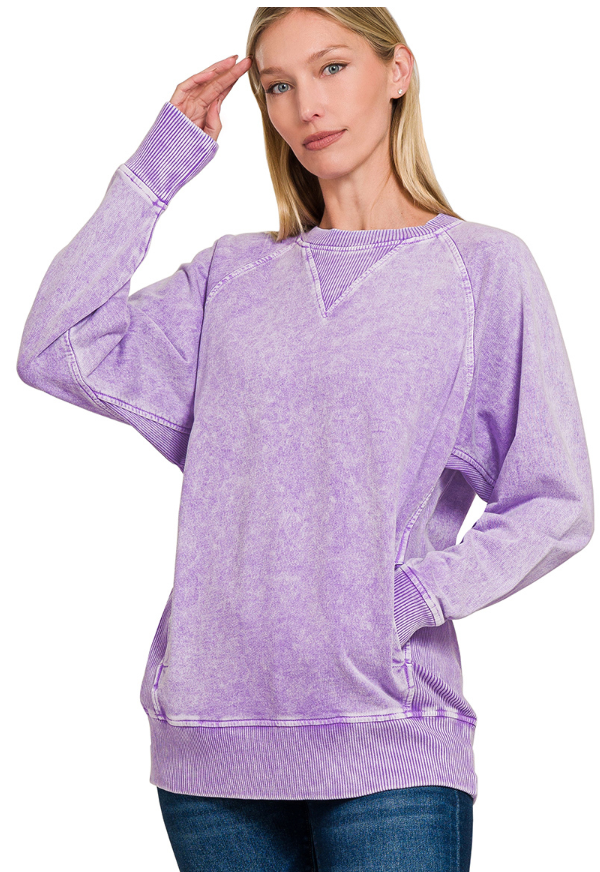 Halo Washed French Terry Pullover