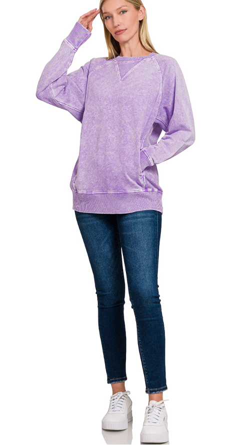 Halo Washed French Terry Pullover