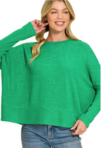 Brushed Melange Hacci Dolman Sleeve Sweater