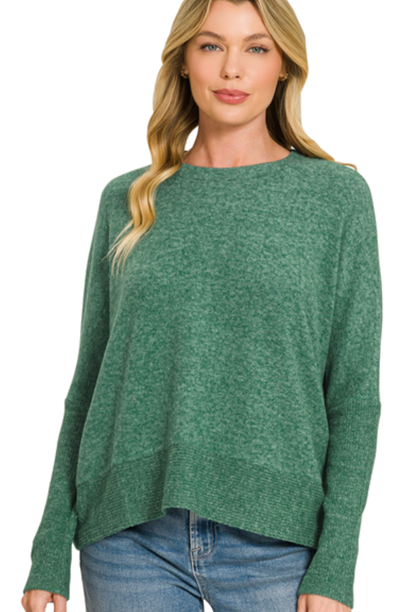 Brushed Melange Hacci Dolman Sleeve Sweater
