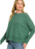 Brushed Melange Hacci Dolman Sleeve Sweater