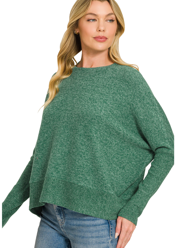 Brushed Melange Hacci Dolman Sleeve Sweater