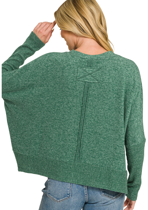 Brushed Melange Hacci Dolman Sleeve Sweater