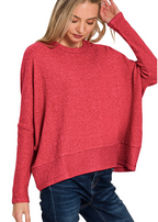 Brushed Melange Hacci Dolman Sleeve Sweater