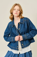 Flare Collared Denim Jacket