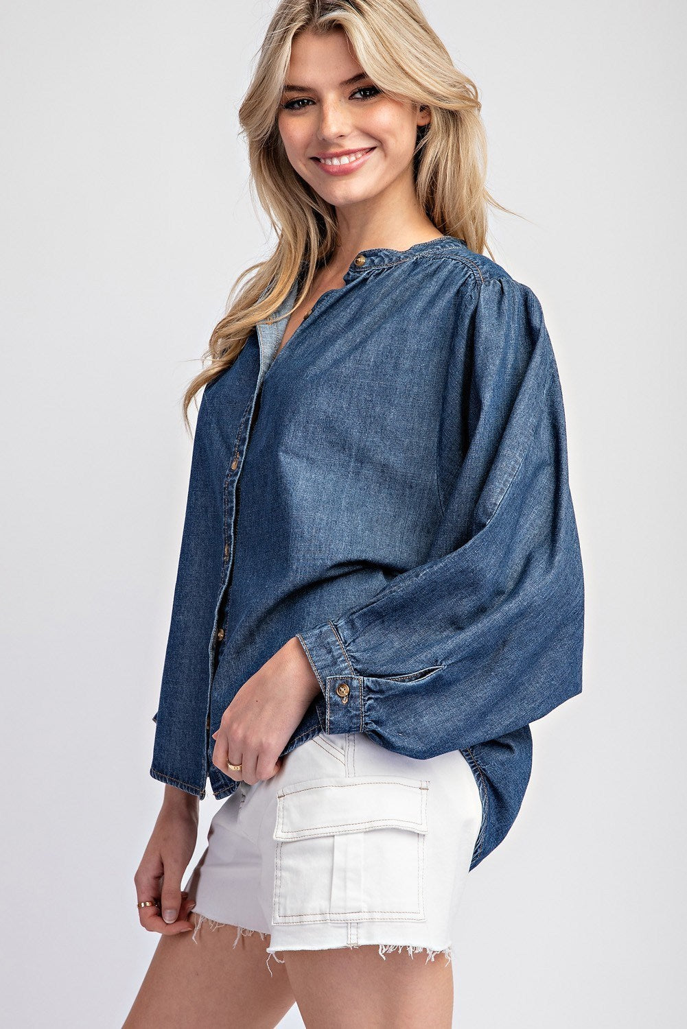 Washed Denim Button Down