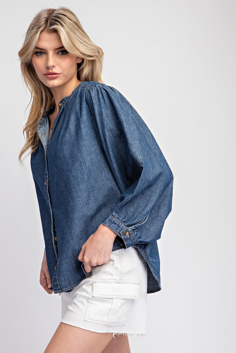 Washed Denim Button Down