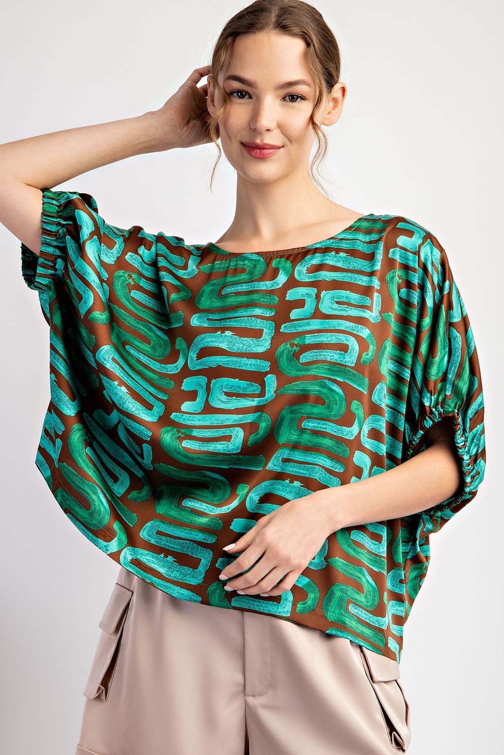 Printed Round Neck Blouse