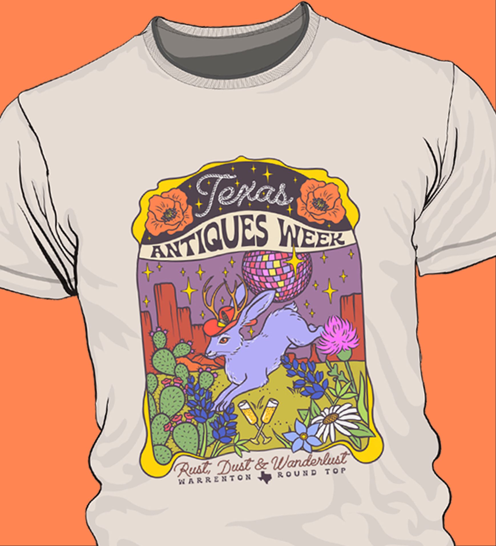 Marfa Jackalope Texas Antiques Week Tee