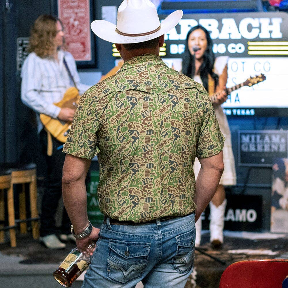 Whiskey Camo Performance Pearl Snap Shirt