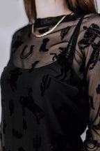 Lets Rodeo Velvet Mesh Top