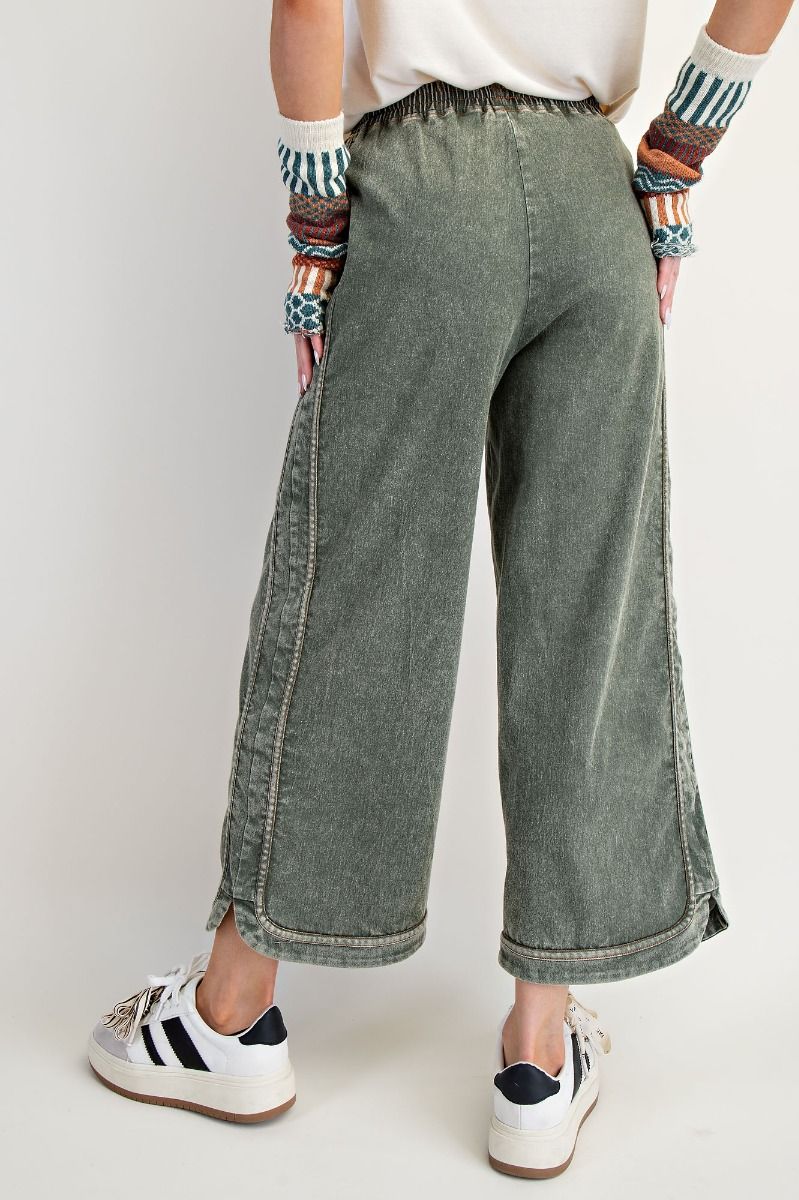 MINERAL WASHED DENIM PANTS