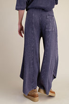 Washed Thermal Pants w/ Crochet Patch