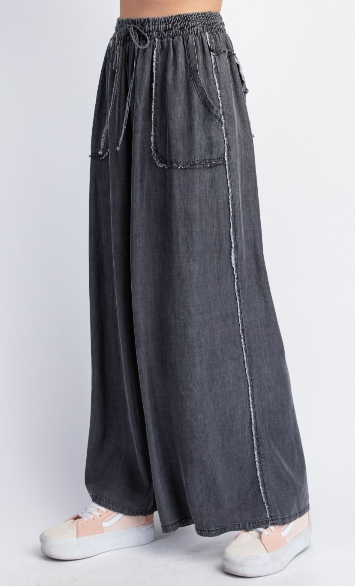 Washed Chambray Trousers