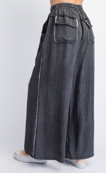 Washed Chambray Trousers