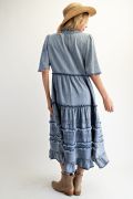 Wing Sleeve Maxi Dress