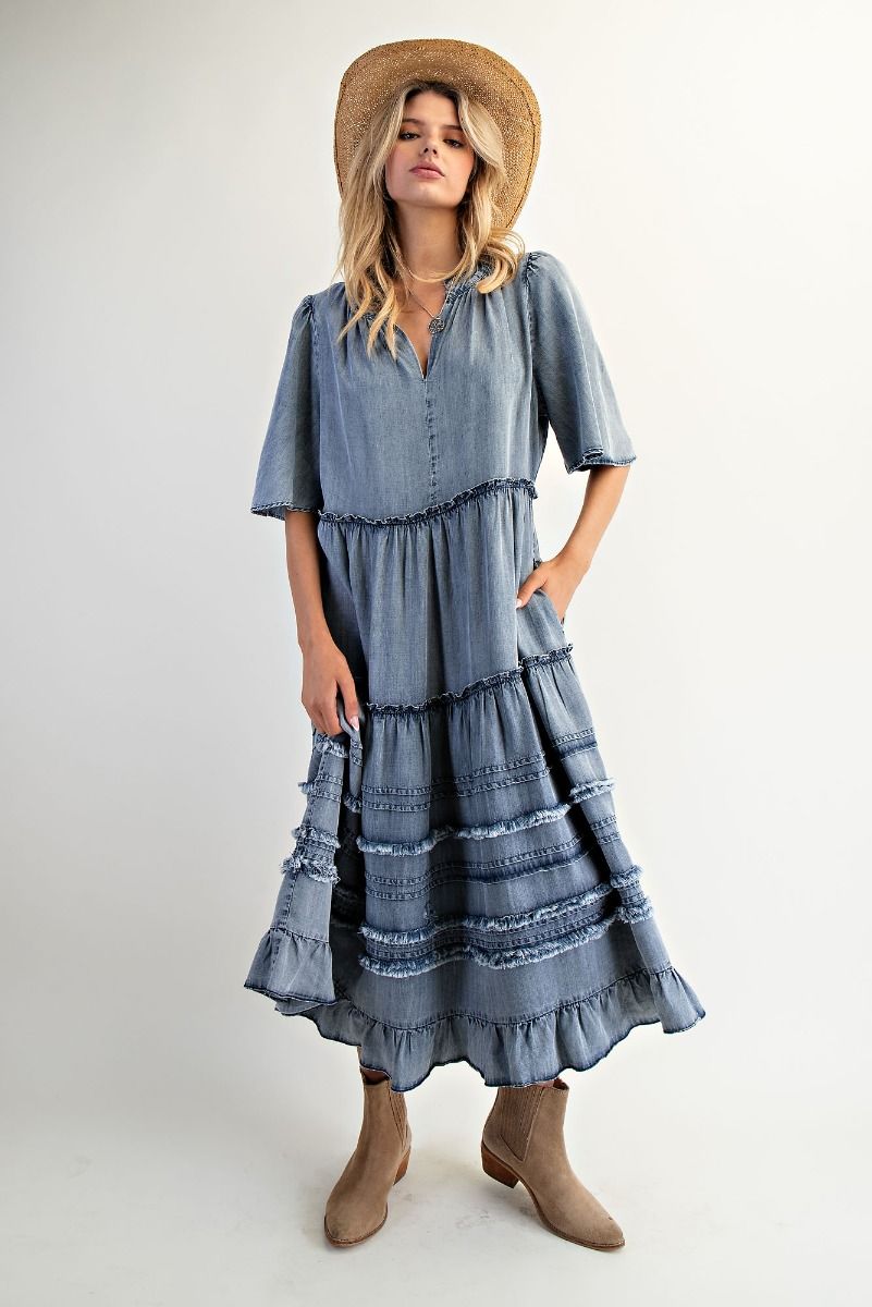 Wing Sleeve Maxi Dress