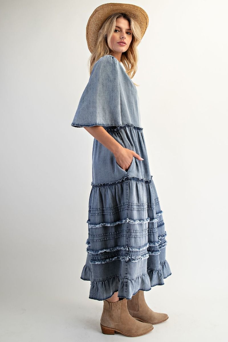 Wing Sleeve Maxi Dress