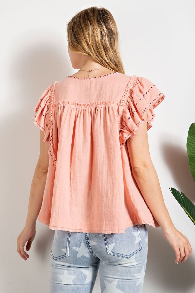 Featherweight Ruffle Sleeve Top