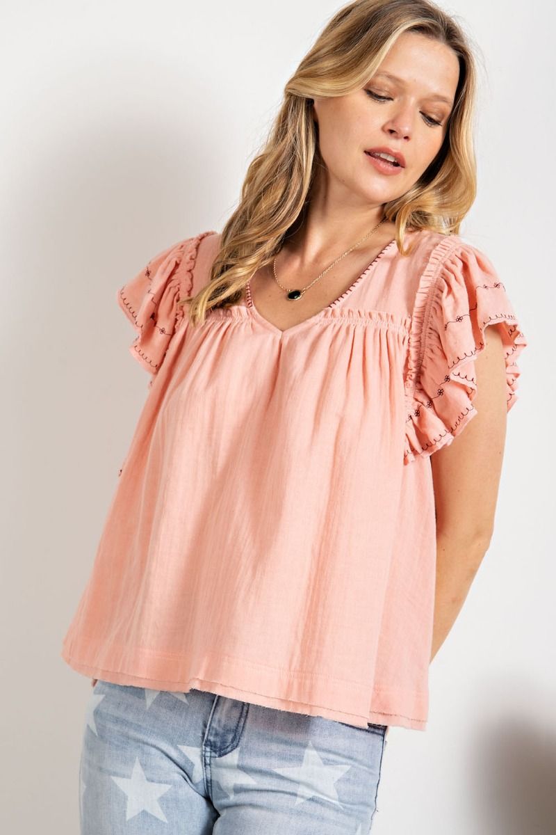 Featherweight Ruffle Sleeve Top