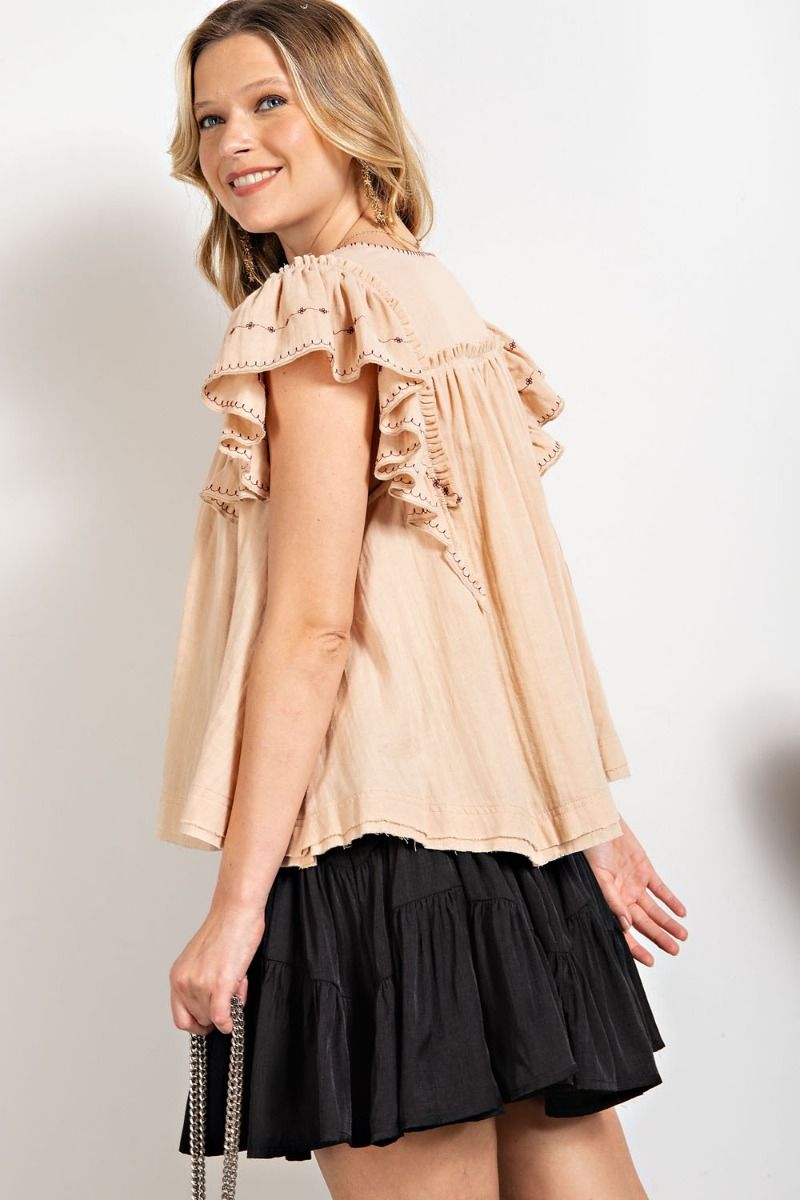 Featherweight Ruffle Sleeve Top