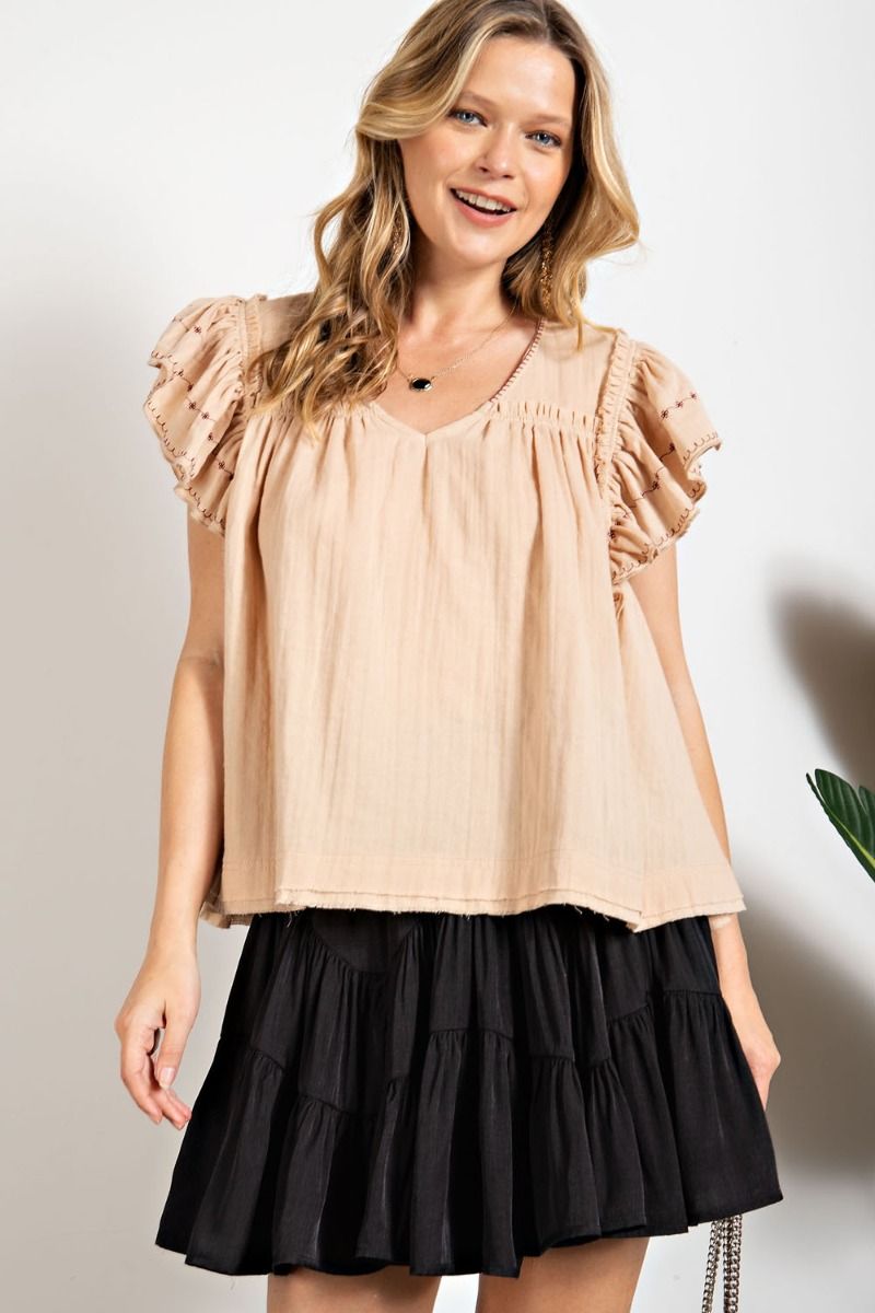 Featherweight Ruffle Sleeve Top