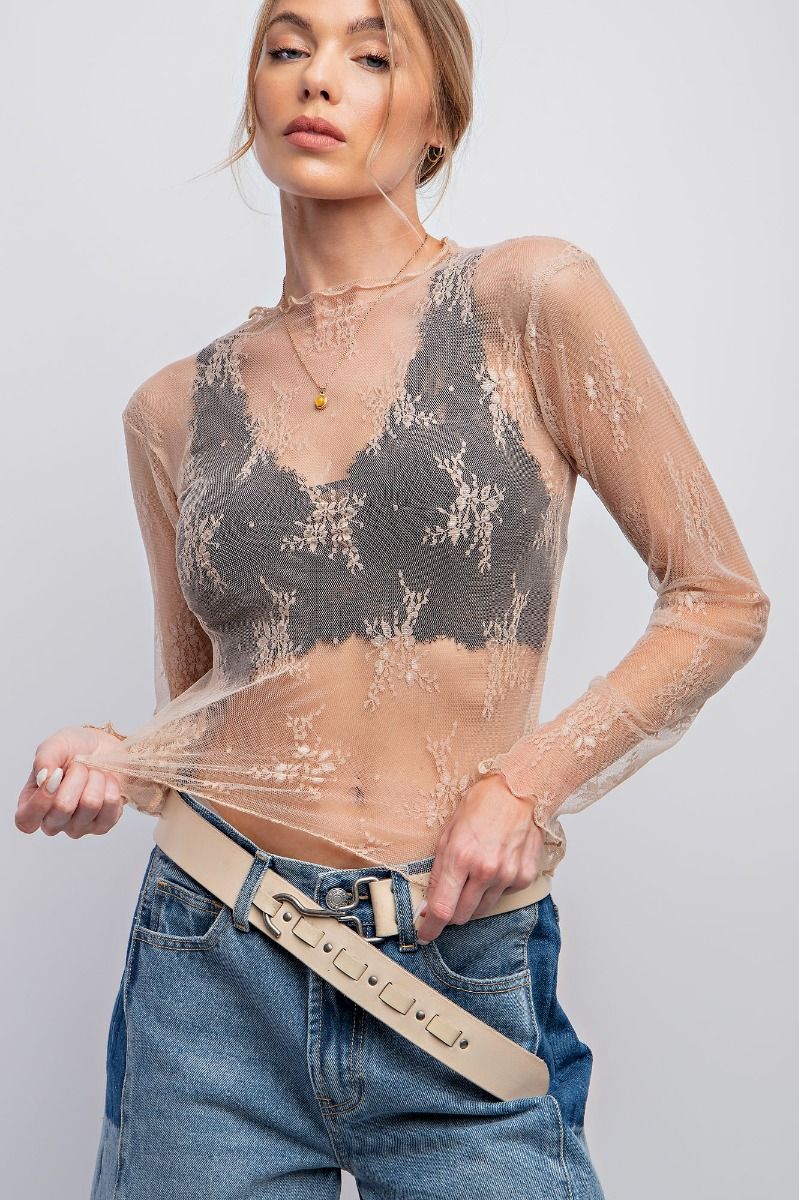 ALL OVER SHEER LACE TOP