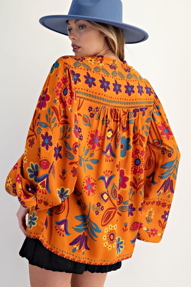 Printed Gauze Top