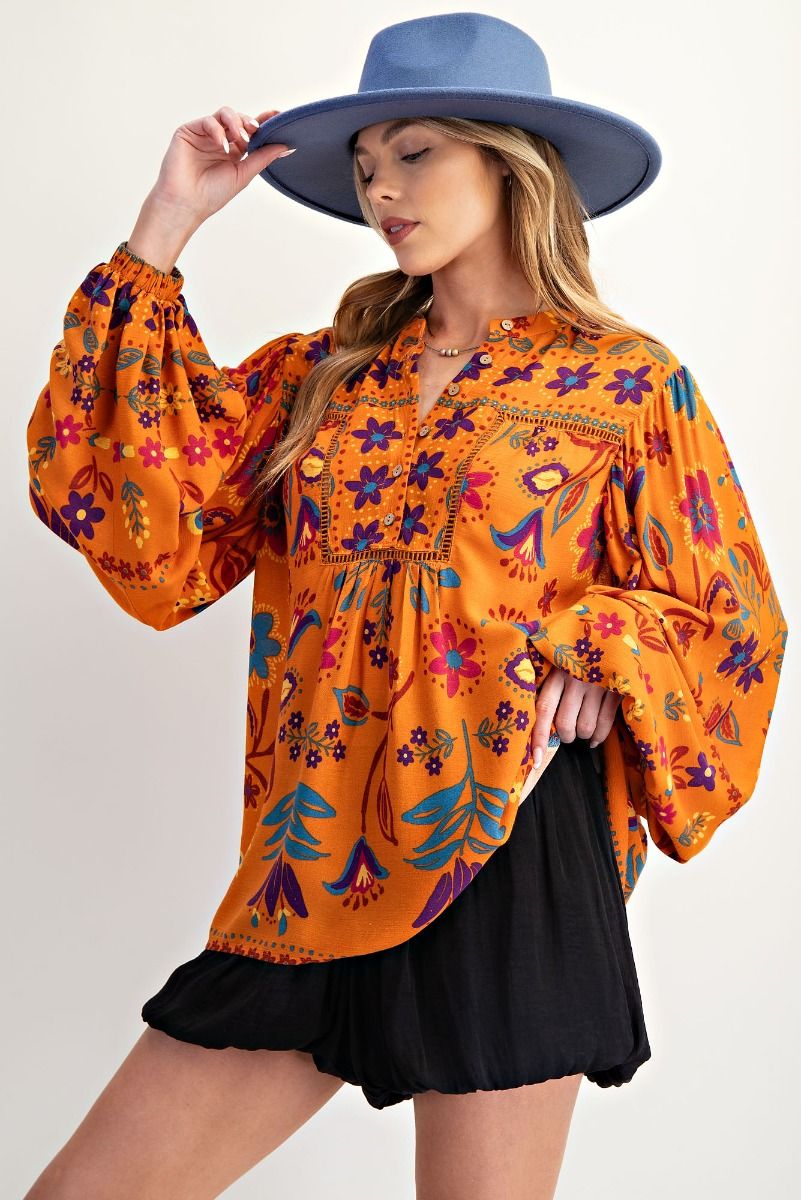 Printed Gauze Top