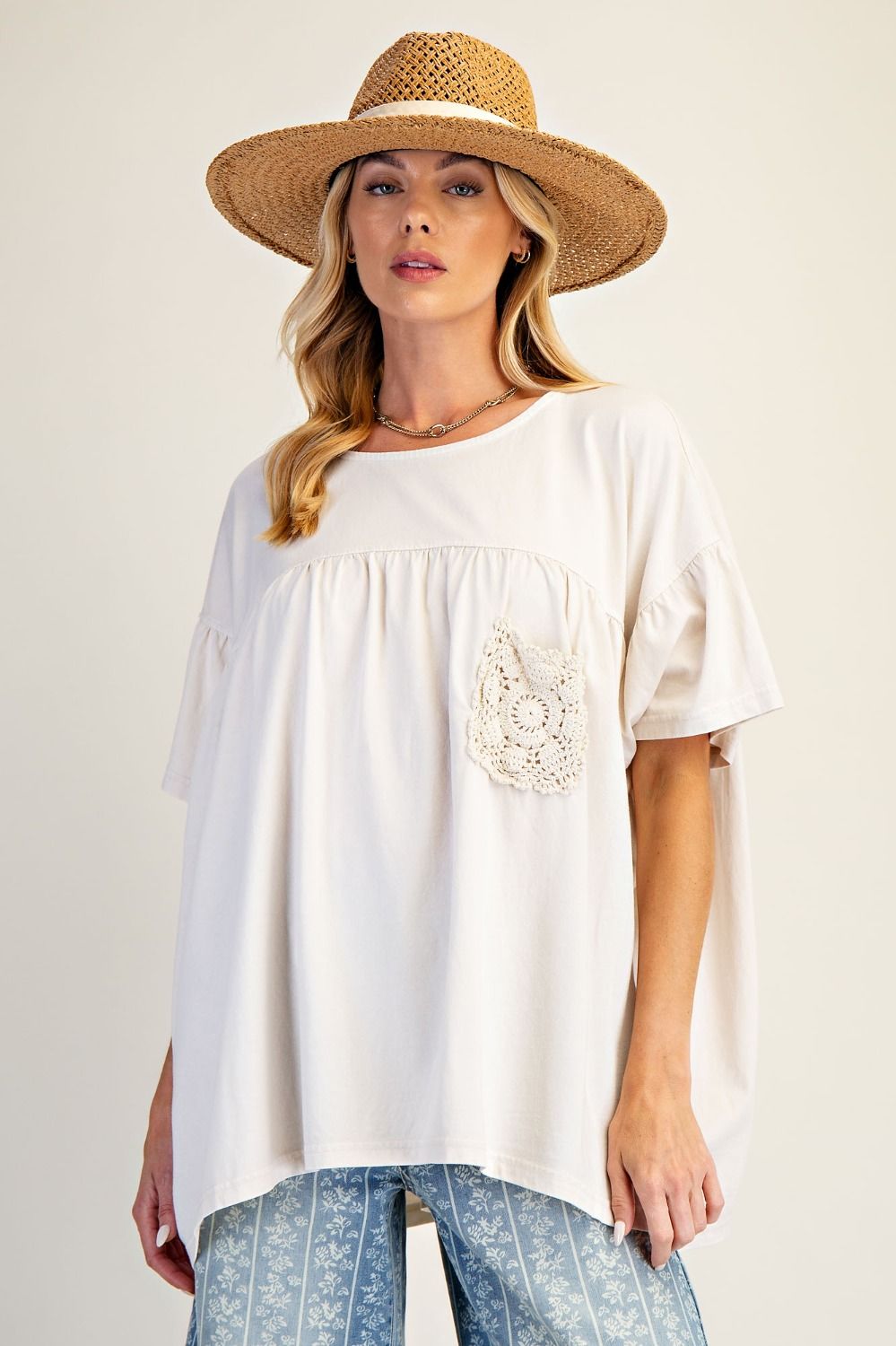 WASHED COTTON LOOSE FIT TOP