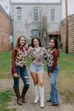 Blame it on the Boots Velvet Mesh Top