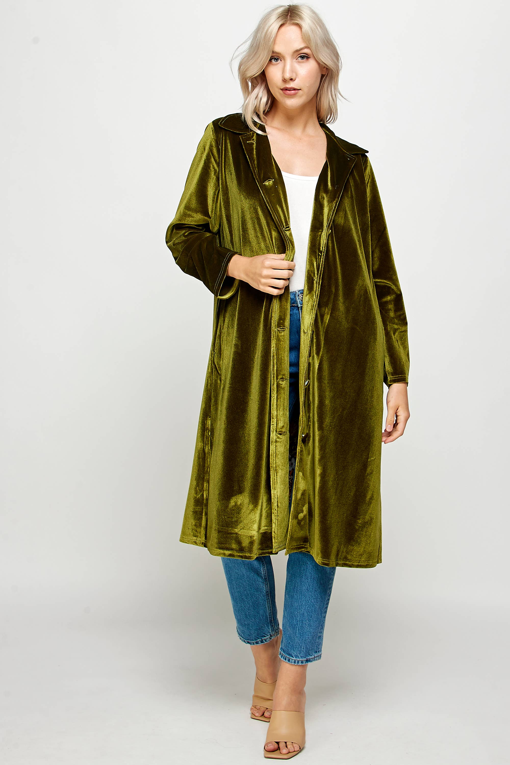 Long Sleeve Velvet Duster