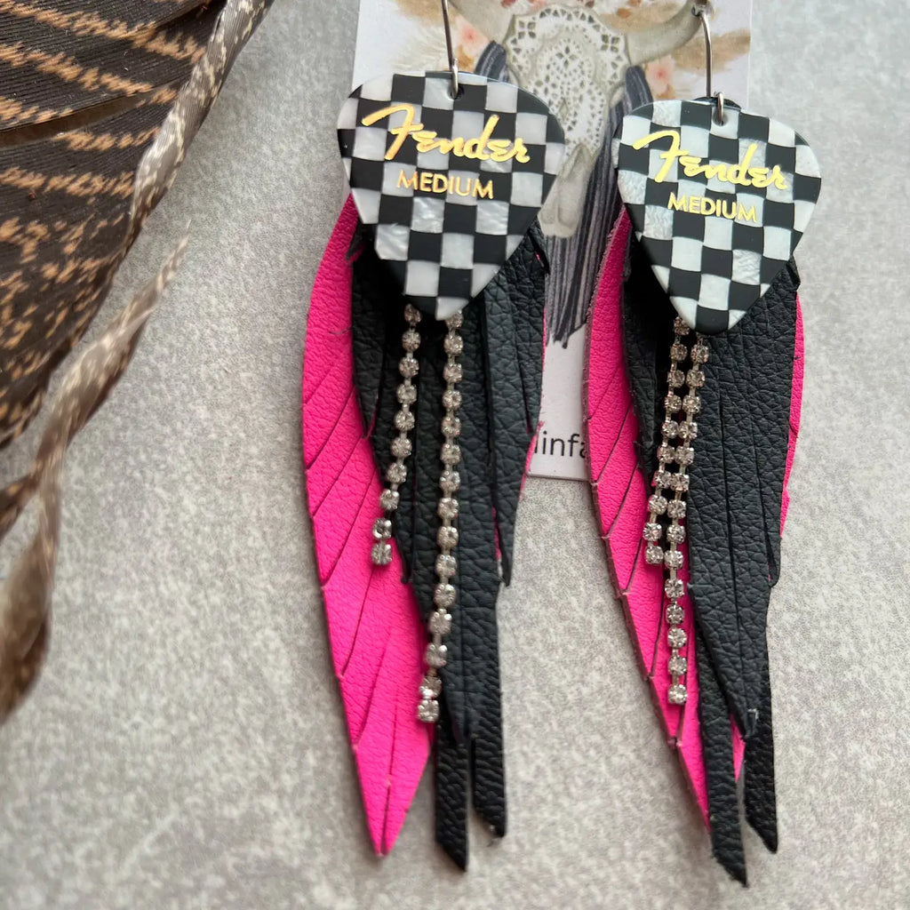 Checked Out Fringed Earring