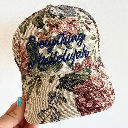 Everything Hallelujah Floral Trucker Hat