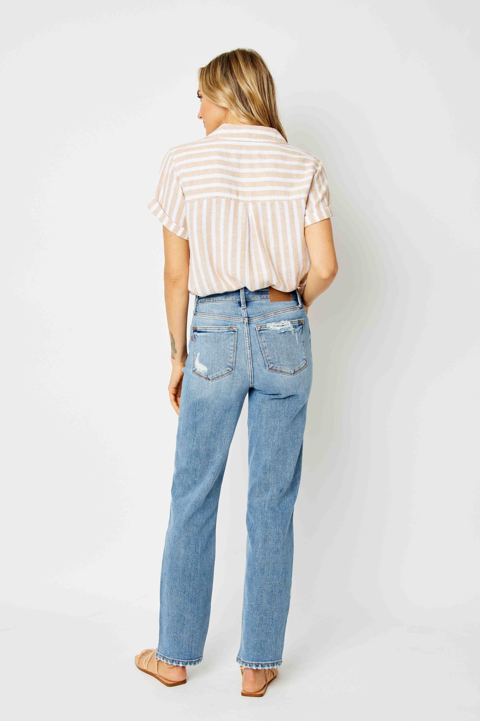 High Waist Straight Jeans