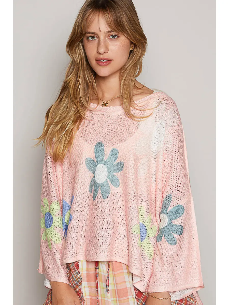 Flower Print Sweater