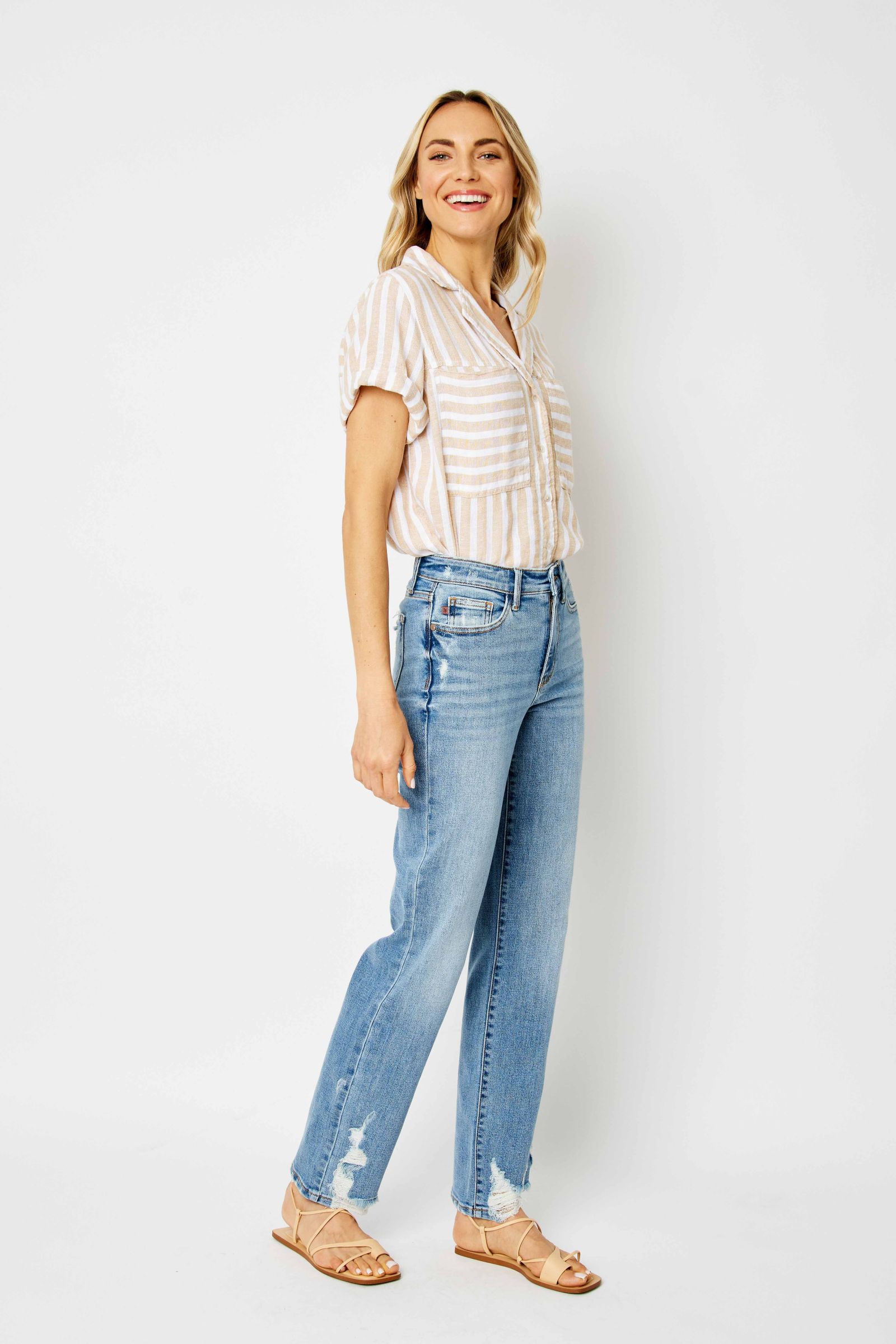 High Waist Straight Jeans