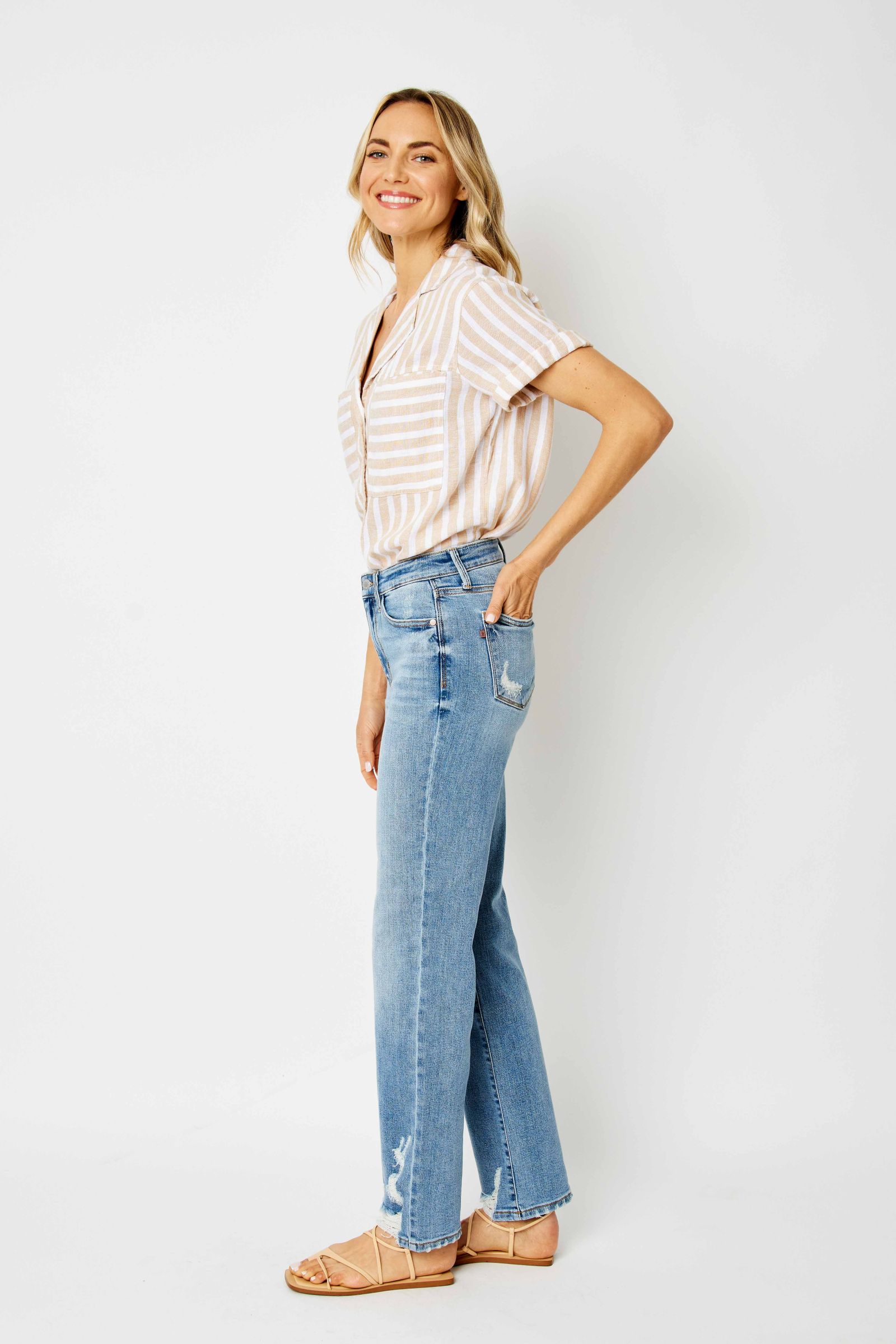 High Waist Straight Jeans