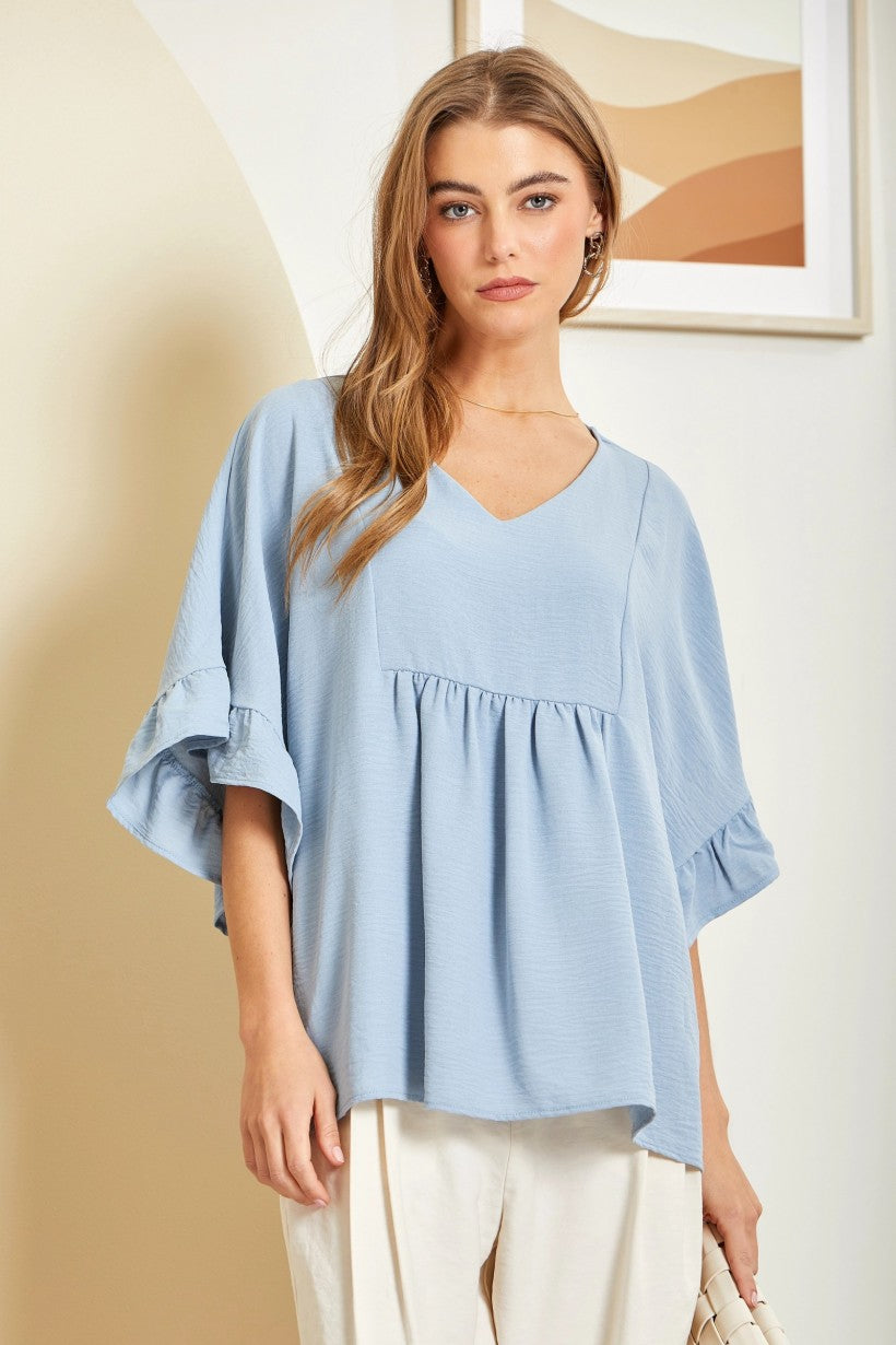 V-Neck Babydoll Top