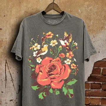 Rose Bloom Graphic Top