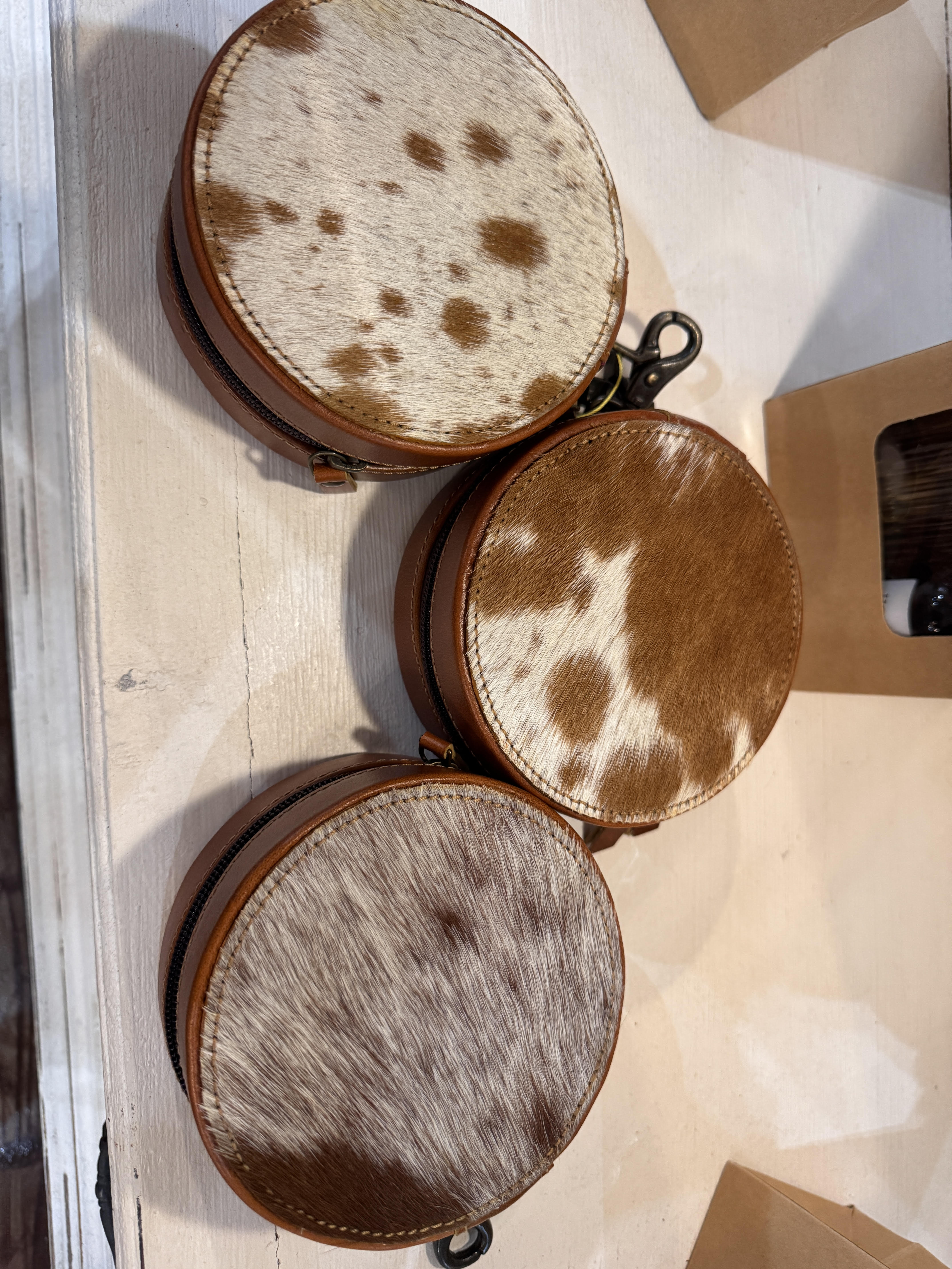 Cowhide Mini Jewelry Boxes